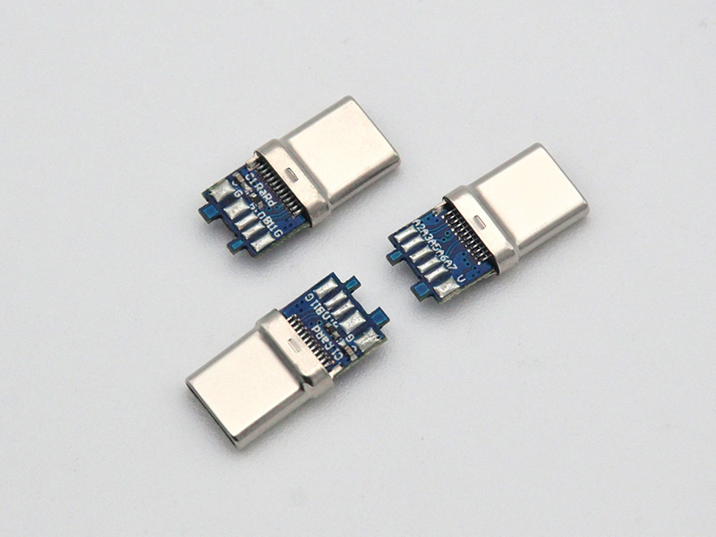 Type-C 24-pin connector, A-style, with USB 3.0 functionality and a combination of 10NF and 5.1K ohm resistors